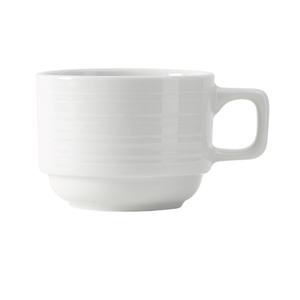 Tuxton China Inc Pacifica 8 oz. Stackable Porcelain White Cup - 3 Doz - FPF-0803