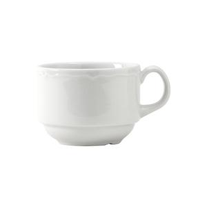 Tuxton China Inc Charleston 8oz Porcelain White Stackable Cup - 3dz - SCF-0803 