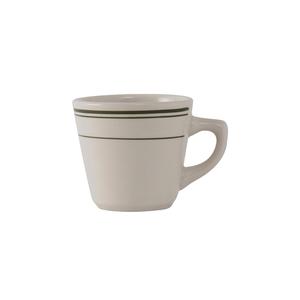 Tuxton China Inc Green Bay 7oz Amr White/Eggshell with Green Band Cup - 3dz - TGB-001 