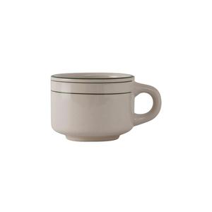 Tuxton China Inc Green Bay 7oz Amr White/Eggshell with Green Band Cup - 3dz - TGB-023 