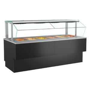 Structural Concepts Grocerant 125" Black Heated Food Bar w/ Glass Sneeze Guard - FB10SS-8H