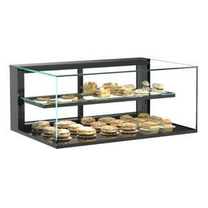Structural Concepts Reveal 48" Black Countertop Glass Display Case w/ Top Lights - NR4820DSV