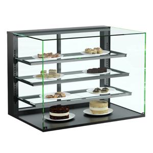 Structural Concepts Reveal 48" Black Countertop Glass Display Case w/ Top Lights - NR4835DSV