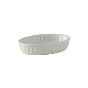 Tuxton China Inc DuraTux 5oz White Ceramic Oval Crème Brule Dish - 1dz - BWK-0502 