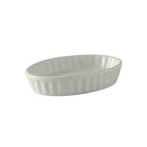 Tuxton China Inc DuraTux 6oz White Ceramic Oval Crème Brule Dish - 1dz - BWK-0602 
