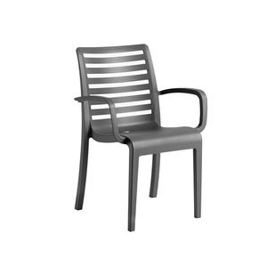 Grosfillex Astoria Charcoal Polypropylene Outdoor Armchair - 4 Each - UT954002