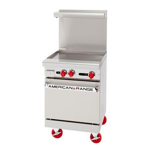 American Range 24" Gas 1" Thick Manual Griddle Range w/ 20" Storage Base - AR-24G-SB