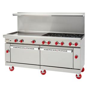 American Range 72" Gas 6 Burner Range w/ 36" Left Side Manual Griddle - AR-36G-6B-CL-126R