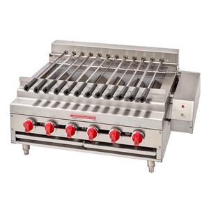 American Range 66" Countertop 10 Burner Gas Rotisserie Kebob Broiler - ARKB-60-R