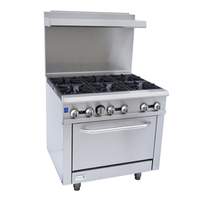 Falcon Food Service 36" (6) Burner Gas Range w/ Convection Oven - AR36-6C