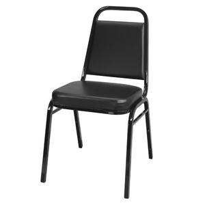Just Chair Manufaturing Steel Frame Indoor Stacking Black Vinyl Banquet Chair - M88818