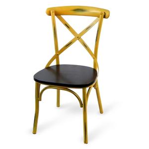 Just Chair Manufaturing CITYStyle Vintage Welded Steel Indoor X-Back Side Chair - CSV-91318-SS