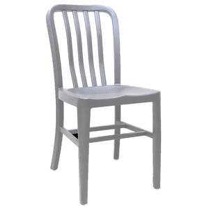 Just Chair Manufaturing Industrial Aluminum Welded Frame Side Chair w/ Slat Back - A22018-PS-COM