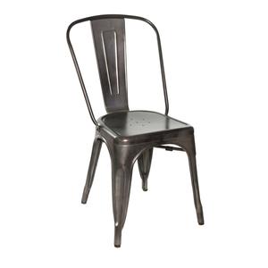 Just Chair Manufaturing Industrial Gunmetal Galvanized Welded Frame Stacking Chair - G42518
