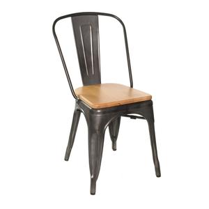 Just Chair Manufaturing Industrial Clear Coat Stacking Metal Frame Chair - G42518-SS