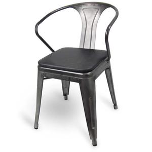 Just Chair Manufaturing Industrial Galvanized Welded Frame Stacking Arm Chair - G42518A-PS-COM