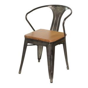 Just Chair Manufaturing Industrial Galvanized Welded Frame Stacking Arm Chair - G42518A-SS 