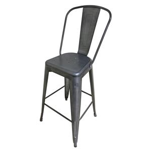 Just Chair Manufaturing Industrial Galvanized Welded Frame Gunmetal Finish Bar Stool - G42630 