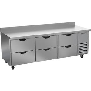 Beverage Air 93" Wide Three Section Six Drawer Worktop Refrigerator - WTRD93AHC-6