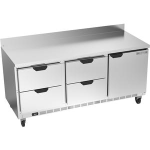 beverage-air 72in Wide Three Section Four Drawer Worktop Refrigerator - WTRD72AHC-4 