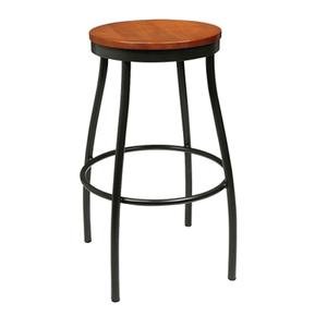 Just Chair Manufaturing Industrial Black Powder Coat Metal Frame Backless Bar Stool - M66830X 