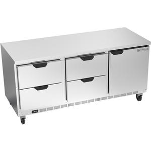 Beverage Air 72" Wide Three Section Four Drawer Worktop Refrigerator - WTRD72AHC-4-FLT