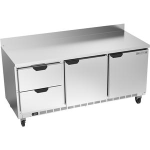 beverage-air 72in Wide Three Section Two Drawer Worktop Refrigerator - WTRD72AHC-2 