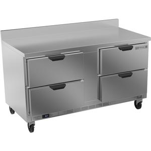 beverage-air 60in Wide Two Section Four Drawer Worktop Refrigerator - WTRD60AHC-4-FIP 