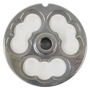American Eagle Food Machinery #22 Head 0mm 3-Hole Pass-Through Grinder Plate - AE-G22N/06-00 