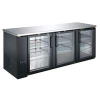 Peach Foodservice 90" Glass Door Back Bar Cooler w/ Black Vinyl Exterior - PBB-4G