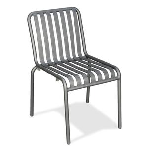 Just Chair Manufaturing Aluminum Silver Grey Powder Coated Stackable Outdoor Chair - A33018