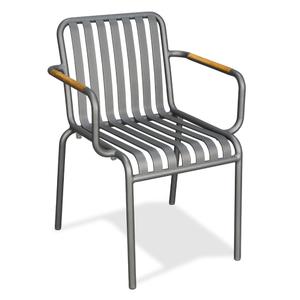 Just Chair Manufaturing Molded & Welded Aluminum Stackable Outdoor Arm Chair - A33018A