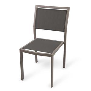 Just Chair Manufaturing Aluminum Frame Smoke Grey Chair with Woven Back & Seat - A67018 