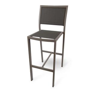 Just Chair Manufaturing A67030 Aluminum Frame Outdoor Bar Stool with Woven Back & Seat 