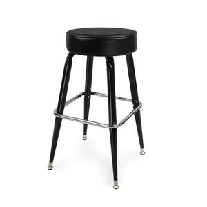 Just Chair Manufaturing Black Backless Swivel Bar Stool w/ Black Vinyl Seat - B42030X-BLK
