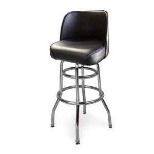 Just Chair Manufaturing 20" Chrome Plated Swivel Bar Stool w/ 20" Black Bucket Seat - C42130-COM