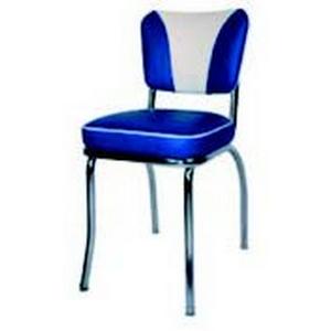 Just Chair Manufaturing Retro Style Chrome Frame Diner Side Chair w/ V-Back - C64018-RETRO-COM