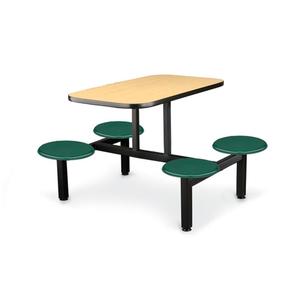 Just Chair Manufaturing Cluster 24in Steel Black Table Island Unit with Swivel Seats - CLUS-IS-4S-BS 