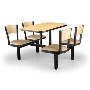 Just Chair Manufaturing Cluster 24in Steel Black Table Island Unit with Swivel Seats - CLUS-IS-4S-WB 