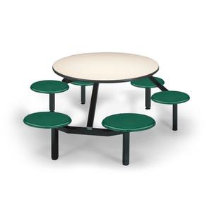 Just Chair Manufaturing Cluster 48in dia. Welded Steel Black Table Island Unit - CLUS-RD48-6S-BS 