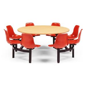 Just Chair Manufaturing Cluster 60" Diameter Welded Steel Black Table Island Unit - CLUS-RD60-8S-BB