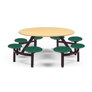 Just Chair Manufaturing CLUS-RD60-8S-BS Cluster 60in dia. Welded Steel Black Table Island Unit 