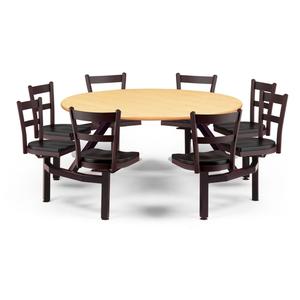 Just Chair Manufaturing Cluster 60" dia. Welded Steel Black Table Island Unit - CLUS-RD60-8S-MB