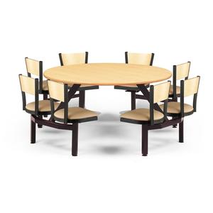 Just Chair Manufaturing Cluster 60" dia. Welded Steel Black Table Island Unit - CLUS-RD60-8S-WB