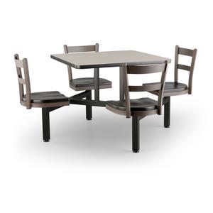 Just Chair Manufaturing Cluster 36in x 36in Welded Steel Black Table Island Unit - CLUS-SQ36-4S-MB 