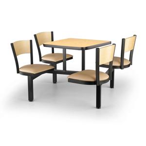 Just Chair Manufaturing Cluster 36in x 36in Welded Steel Black Table Island Unit - CLUS-SQ36-4S-WB 