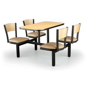 Just Chair Manufaturing Cluster 42in x 42in Welded Steel Black Table Island Unit - CLUS-SQ42-4S-WB 