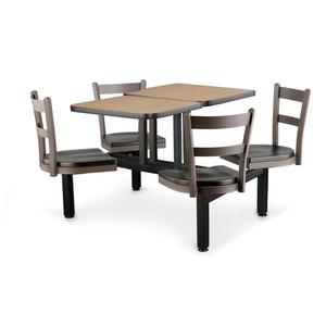 Just Chair Manufaturing Cluster Welded Steel Black (2) 21in x 24in Table Island Unit - CLUS-ST-4S-MB 