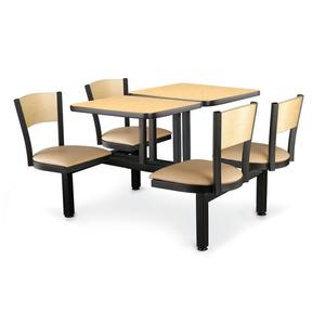 Just Chair Manufaturing Cluster Welded Steel Black (2) 21in x 24in Table Island Unit - CLUS-ST-4S-WB 