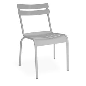 Just Chair Manufaturing Horizontal Dual Slat Back Silver Outdoor Aluminum Chair - JTA-39118-SIL